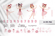 Cute Ballerina Clipart, Patterns, a Person Illustration by Ejevyaka (Thumbnail 3 of 11)
