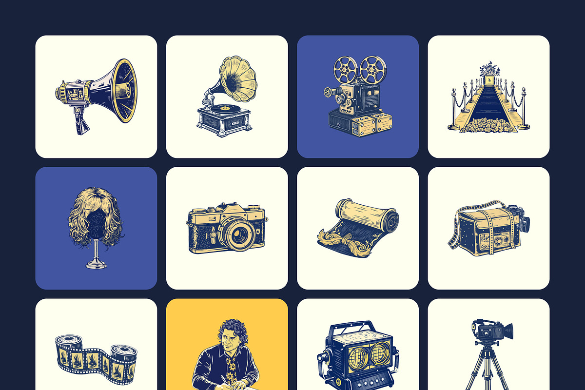 Cinema and Theatre Icon Set, a Decorative Illustration by Creative Stall (Photo 8 of 8)