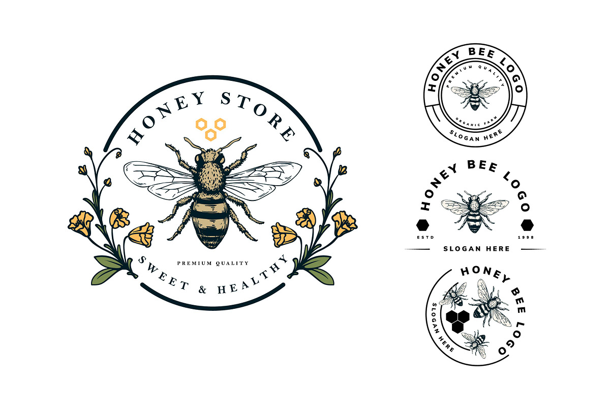 HONEY BEE LOGO & BADGE SET, a Branding & Logo Template by grindstudio (Photo 13 of 13)