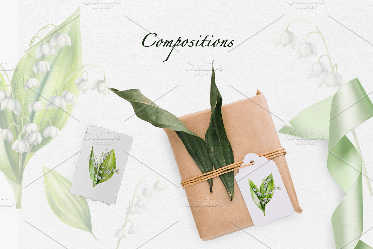 Lily of the valley watercolor, an Object Illustration by Navenzeles (Photo 2 of 10)