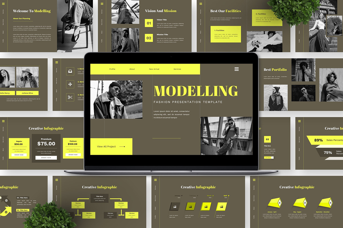 Modelling - Fashion Google Slide, a Presentation Template by Deepslide Studio (Photo 3 of 6)