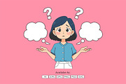 Confused Woman Thinking Illustration, a Person Illustration by Partikusi Design (Thumbnail 1 of 3)