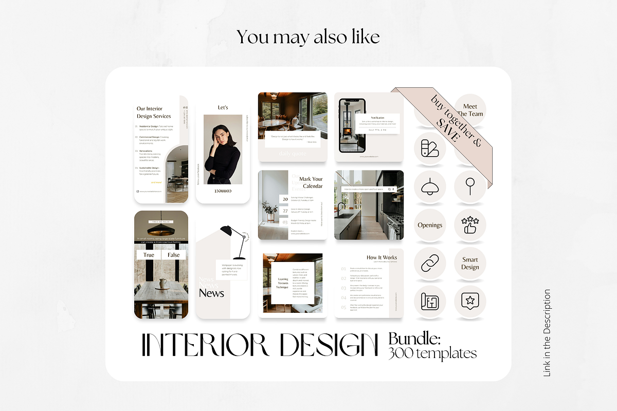 100 Interior Design Posts, a Social Media Template by PatternLab. (Photo 9 of 9)