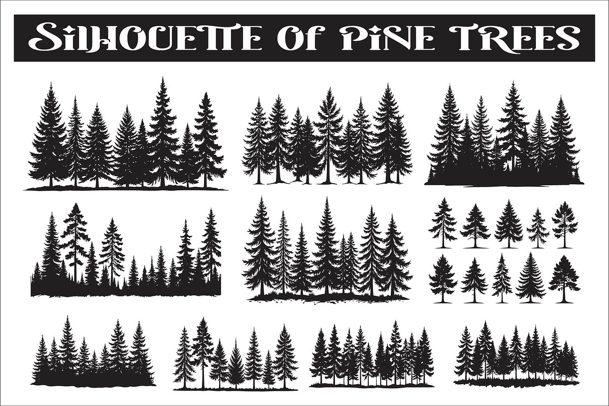 Majestic pine trees silhouette, an Illustration by Amazin_art (Photo 1 of 11)