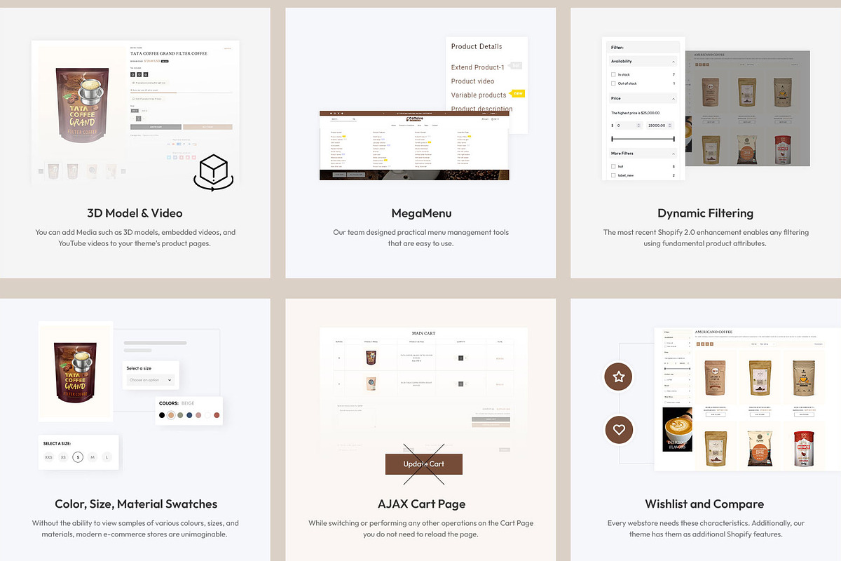 Coffee Cafe Store Shopify Theme, a Shopify Template by LogicGo Shopify Experts (Photo 6 of 8)
