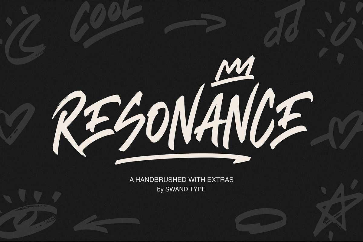 Resonance - Hand brushed With Extras, a Handwritten Font by Swandtype (Photo 1 of 12)