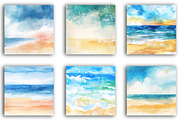 Abstract Beach Watercolor Background, an Illustration by SinaCreation (Thumbnail 2 of 5)