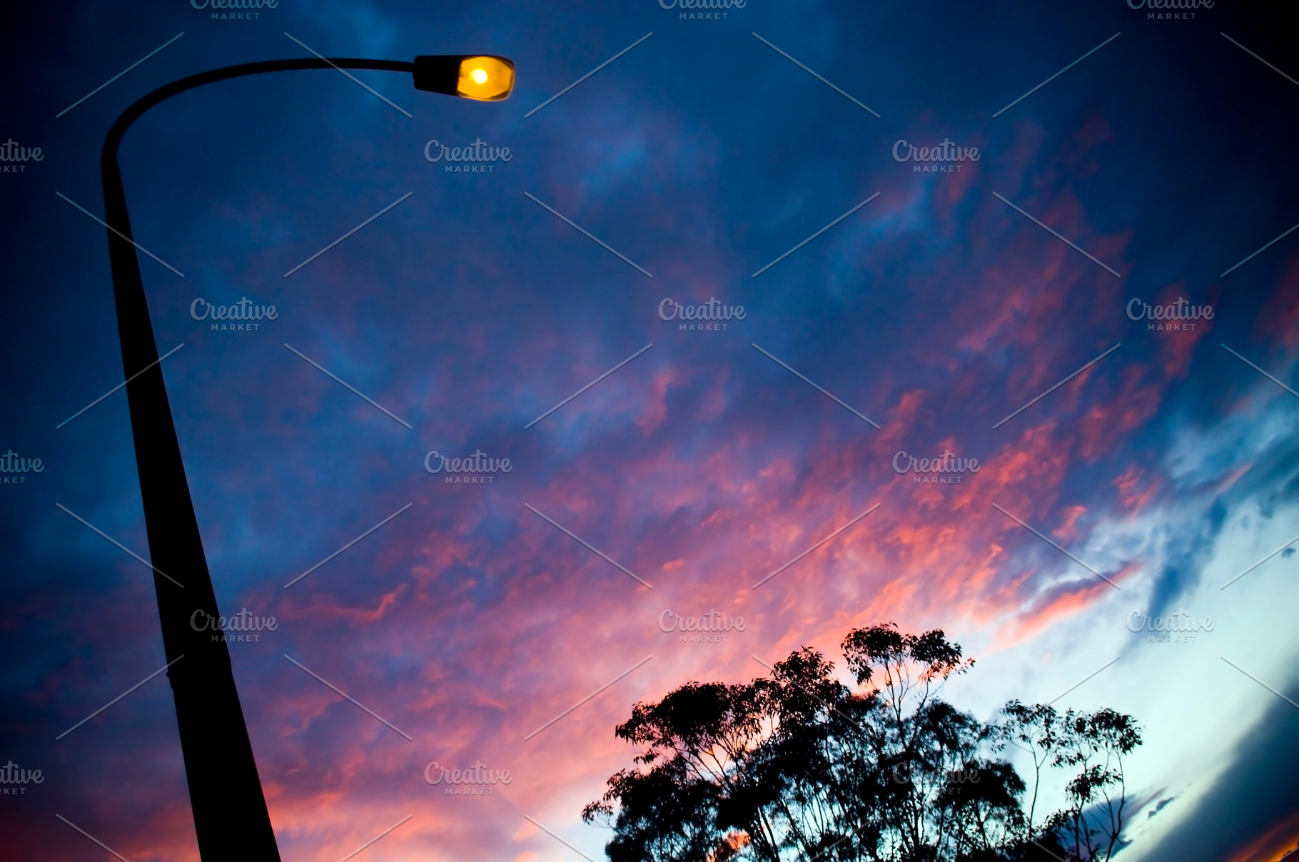 Street Lamp Sunset Sky, an Abstract Photo by THP Creative