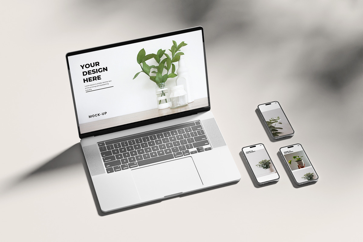 LAPTOP & PHONE MOCK-UP, a Wearable Device Mockup by Graphic_world89 (Photo 7 of 8)