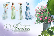 Watercolor Austen Clipart Set, a Person Illustration by ArtCreationsDesign (Thumbnail 6 of 22)
