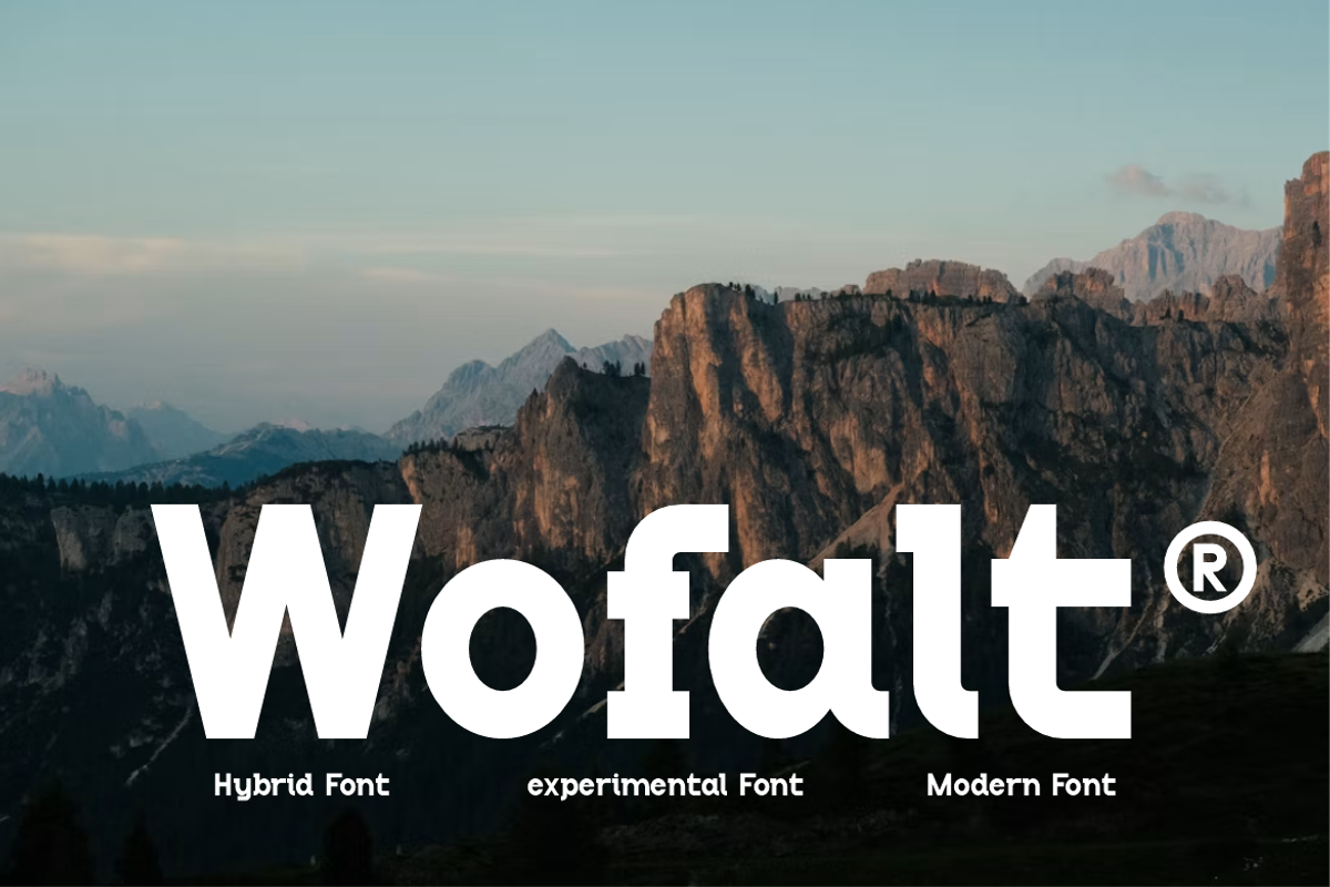 Wofalt - Hybrid Font, a Sans Serif Font by Iqsiart Studio (Photo 1 of 11)