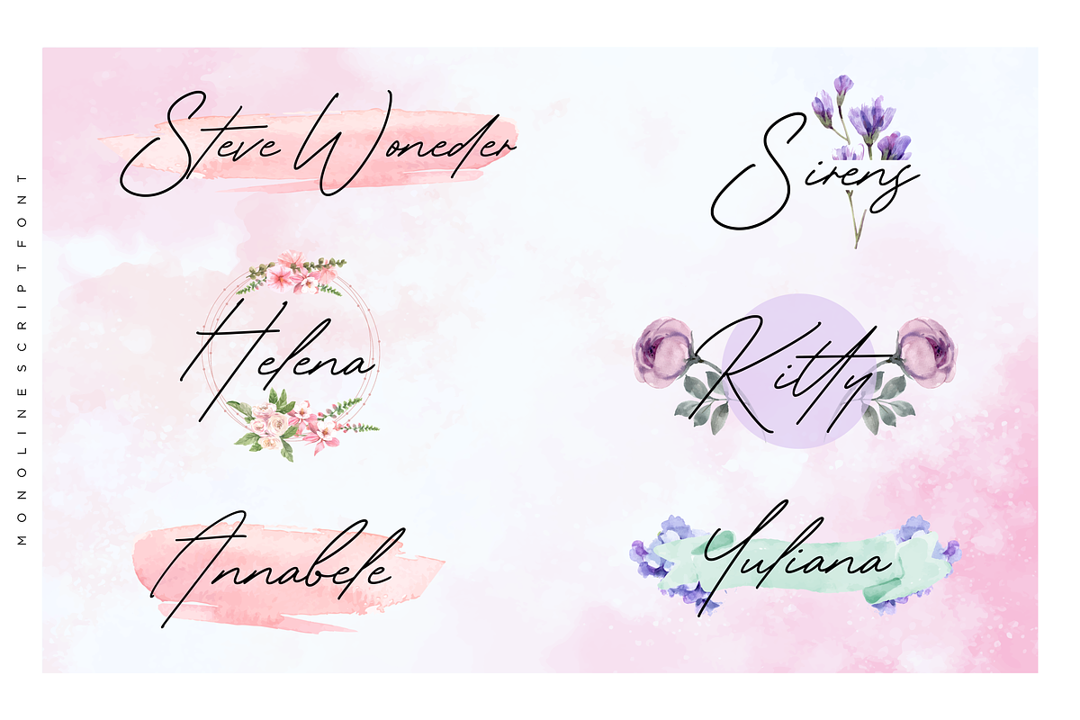 Gardenia Summer Monoline Script Font, a Script Font by Balpirick Studio (Photo 2 of 7)
