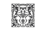 Wolf Vector + frame, an Illustration by weervector (Thumbnail 2 of 2)