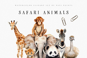 Safari Animals Watercolor Collection