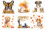 Watercolor Autumn Dog Clipart, an Illustration by Dream Creation (Thumbnail 6 of 6)
