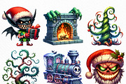 Creepy Christmas PNG, an Illustration by Craft Nest (Thumbnail 2 of 6)