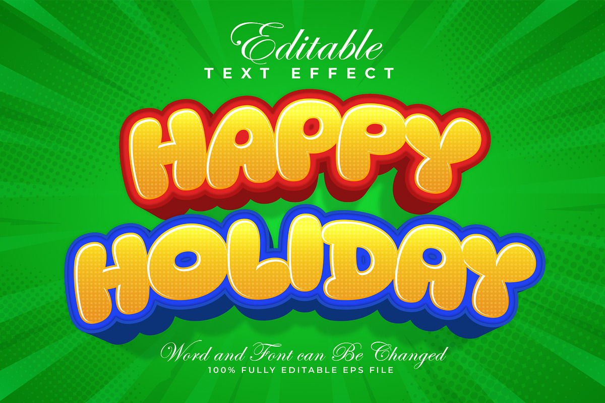 Happy Holiday Text Effect | EPS, a Layer Style Add-On by padilah_a