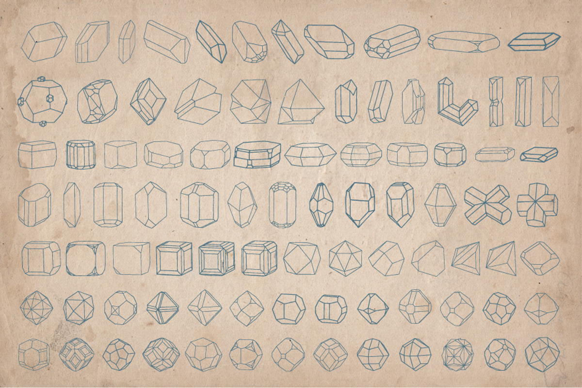 Crystals, Gems and Minerals, a Decorative Illustration by Mr Vintage (Photo 4 of 5)