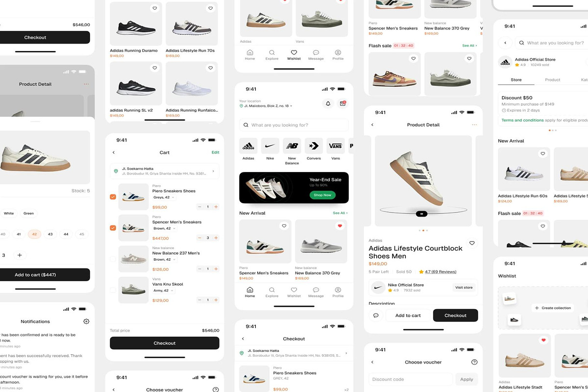 Shoes Store Mobile App UI Kit, an UI Kit Template by Creative Perspective (Photo 6 of 8)