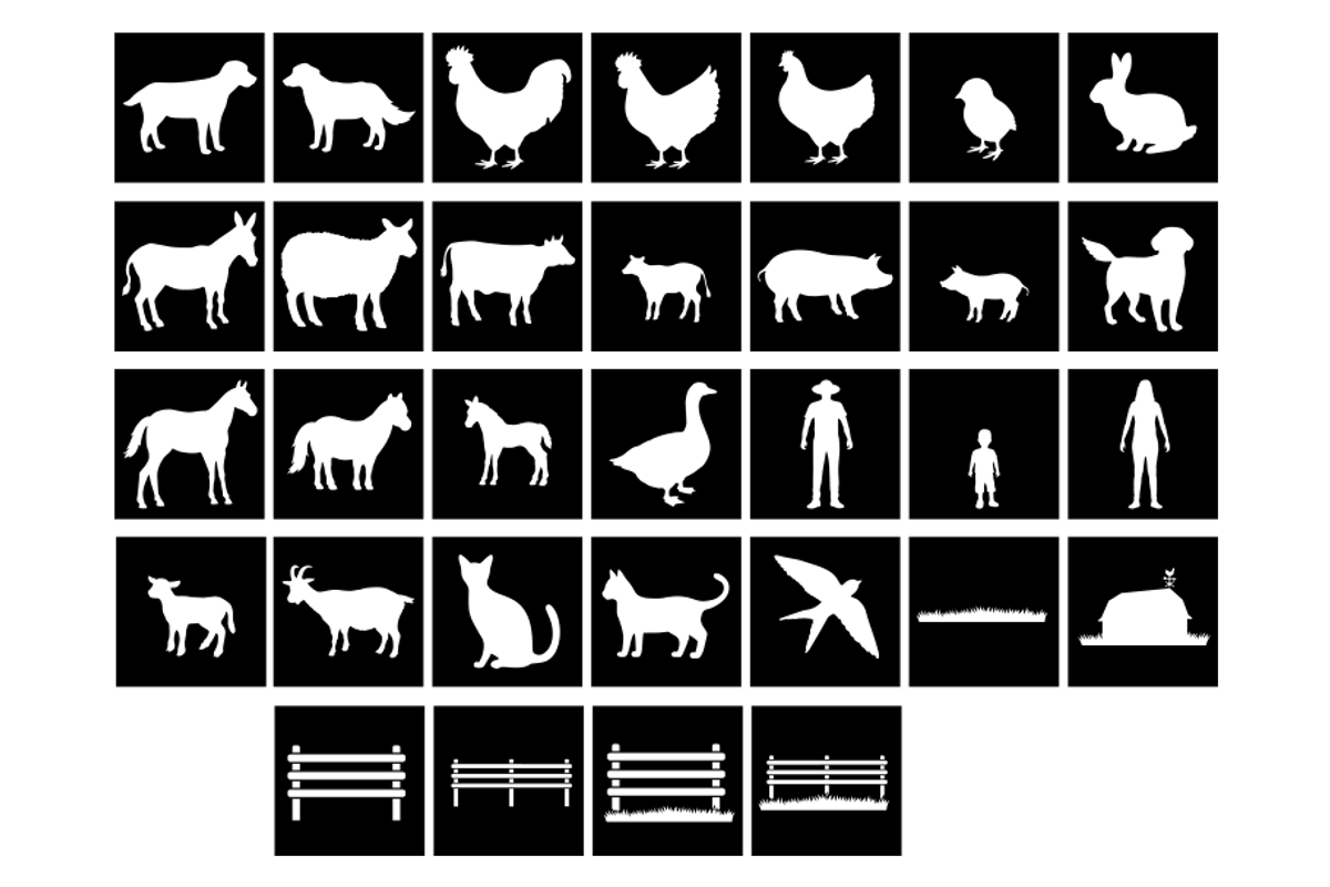 Farm Stencil, Farm Animals Stencil., an Object Graphic by Doodle Cloud Studio (Photo 1 of 2)
