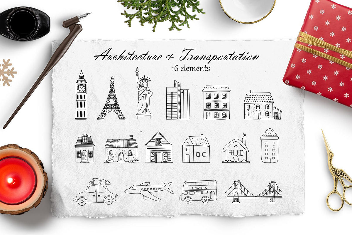 Christmas card map creator, a Seasonal Illustration by Alisovna (Photo 2 of 12)