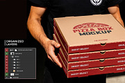 Pizza Box Packaging Branding Mockup, a Packaging Mockup by RamStudio2 (Thumbnail 5 of 6)