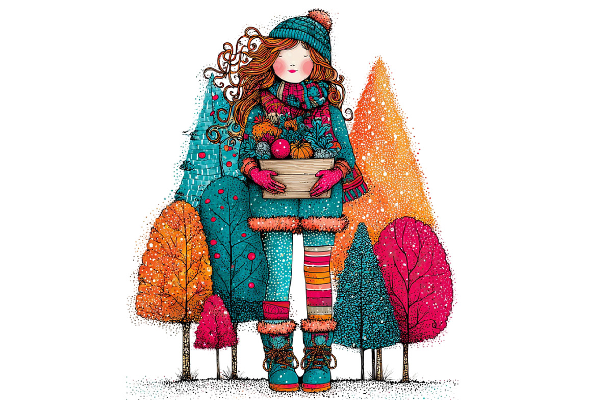 Farmhouse Holiday Girls Clipart, an Illustration by Daily.Designs (Photo 4 of 4)
