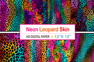 Neon Leopard Skin, a Pattern Graphic by Printable Treasure