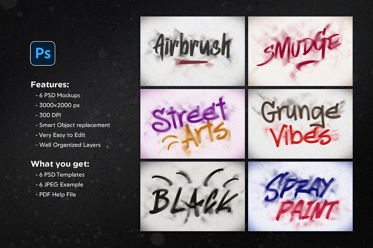 Spray Text Effects – 6 PSD, a Layer Style Add-On by Andrew Skoch Design (Photo 8 of 8)