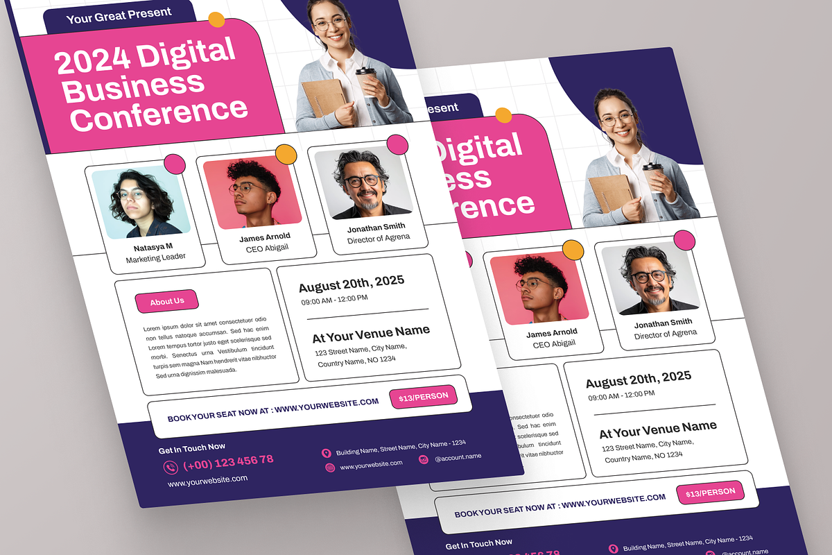 Digital Business Conference Flyer, a Flyer Template by MMPixelCraft (Photo 2 of 5)