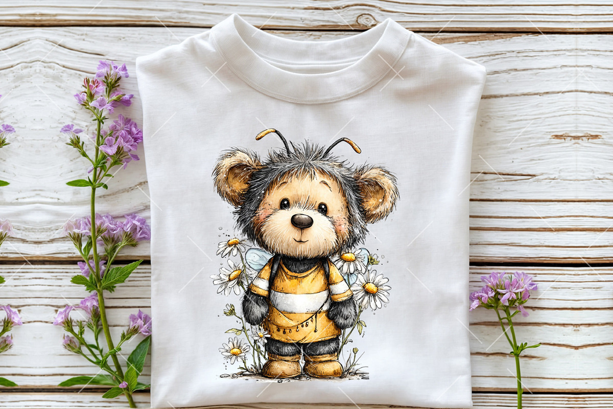 Whimsical Easter Bee Teddy Bear Clip, an Illustration by OK Design (Photo 5 of 6)
