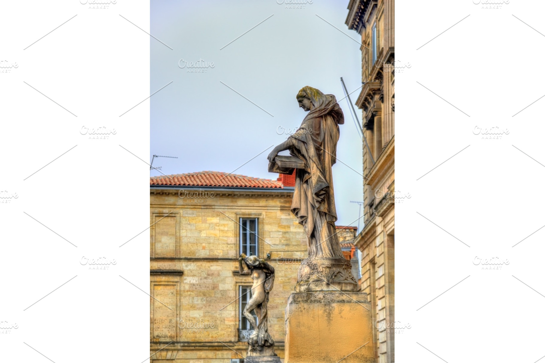Statues at the University of Bordeaux, France, an Architecture Photo by Leonid Andronov