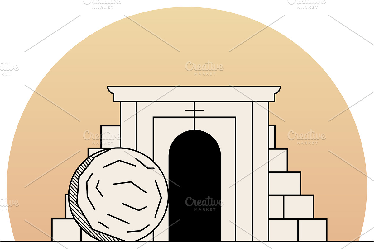 Christian Easter Empty Tomb Art svg, a Seasonal Illustration by Ghagra (Photo 2 of 7)