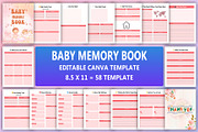 Baby Memory Book canva, a Stationery Template by Designmela01 (Thumbnail 1 of 6)