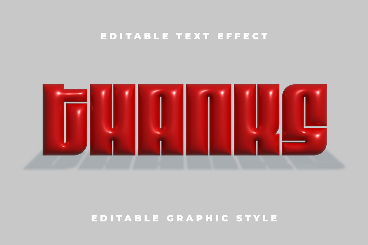 Red Balloon Block Text Effect preview 3