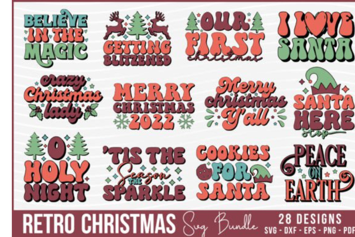 Retro Christmas SVG Bundle, an Object Graphic by BeeCraftR (Photo 8 of 12)
