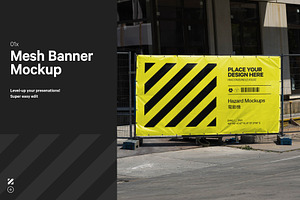 Fence Mesh Banner Mockup