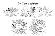 Lovely Floral Doodles, a Brush Add-On by Sense Library (Thumbnail 7 of 30)
