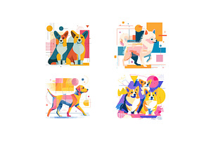 Different breed dogs cartoon vector, an Animal Illustration by Onyx