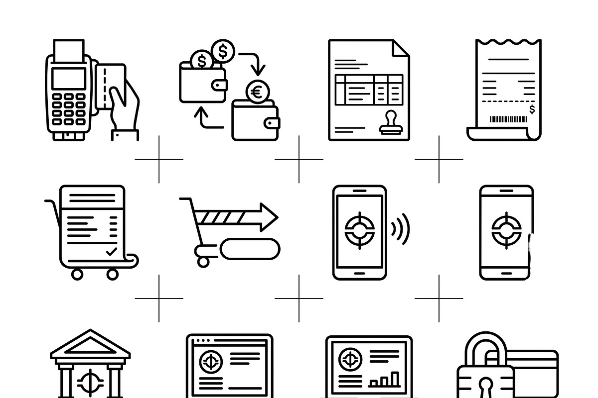 42 Banking Payment Outline Icons, an Outline Icon by adenpinkstore (Photo 2 of 18)