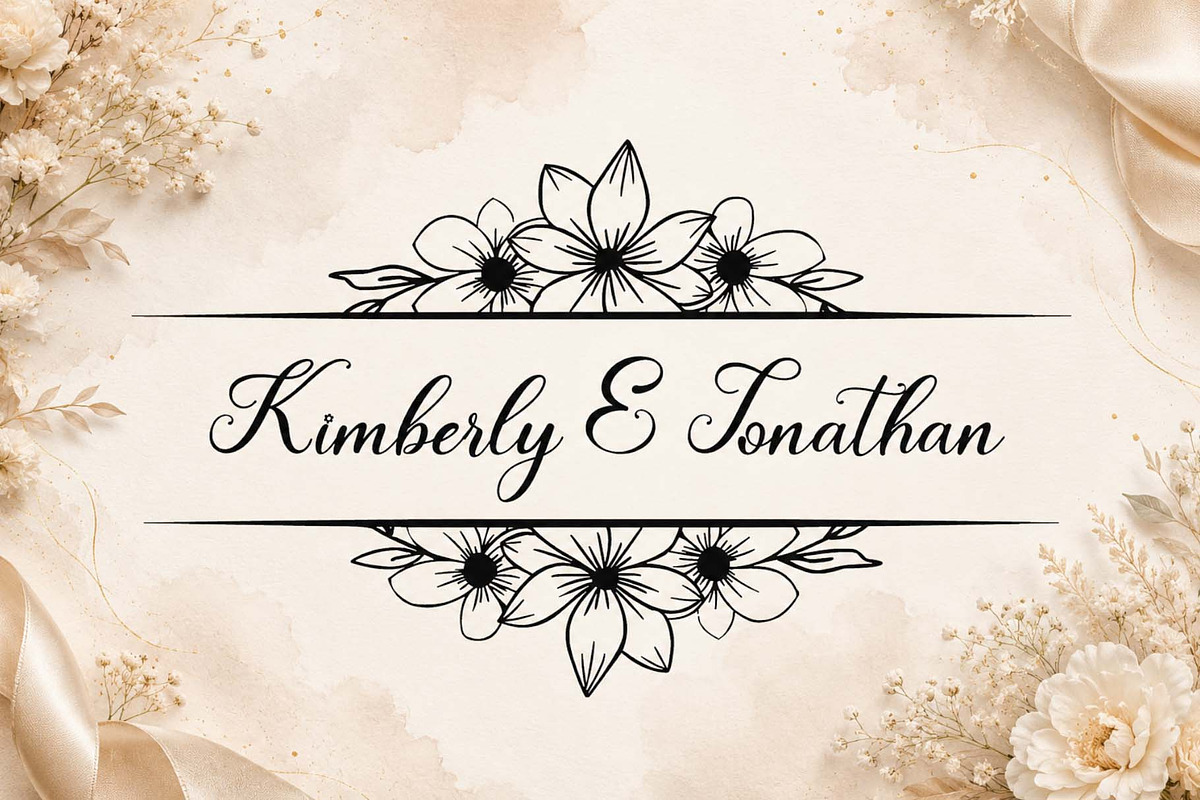 Antique Blossom Monogram, a Handwritten Font by Yoga Letter (Photo 2 of 7)