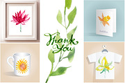 Watercolor Flowers And Leaves Set, an Illustration by KsanasK.Art (Thumbnail 3 of 3)