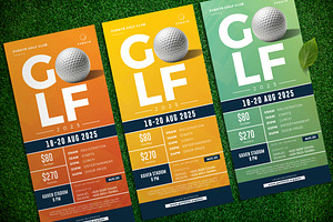 Golf Tournament Rack Card, a Flyer Template by Aarley Kaiven