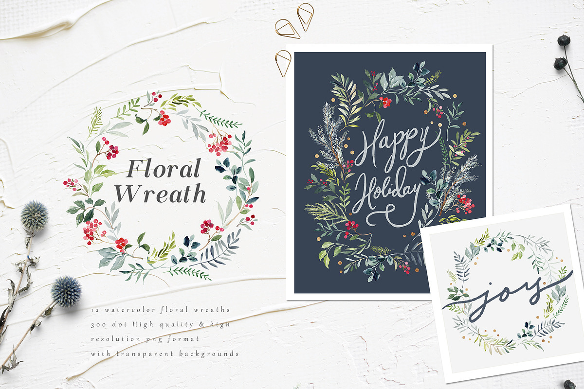 Winter Watercolor Graphic Set-Jolly, a Decorative Illustration by Graphic Box (Photo 4 of 8)