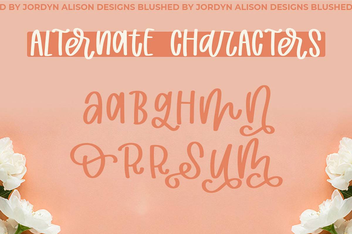 Blushed, Thick Marker Font, a Handwritten Font by Jordyn Alison Designs (Photo 3 of 8)