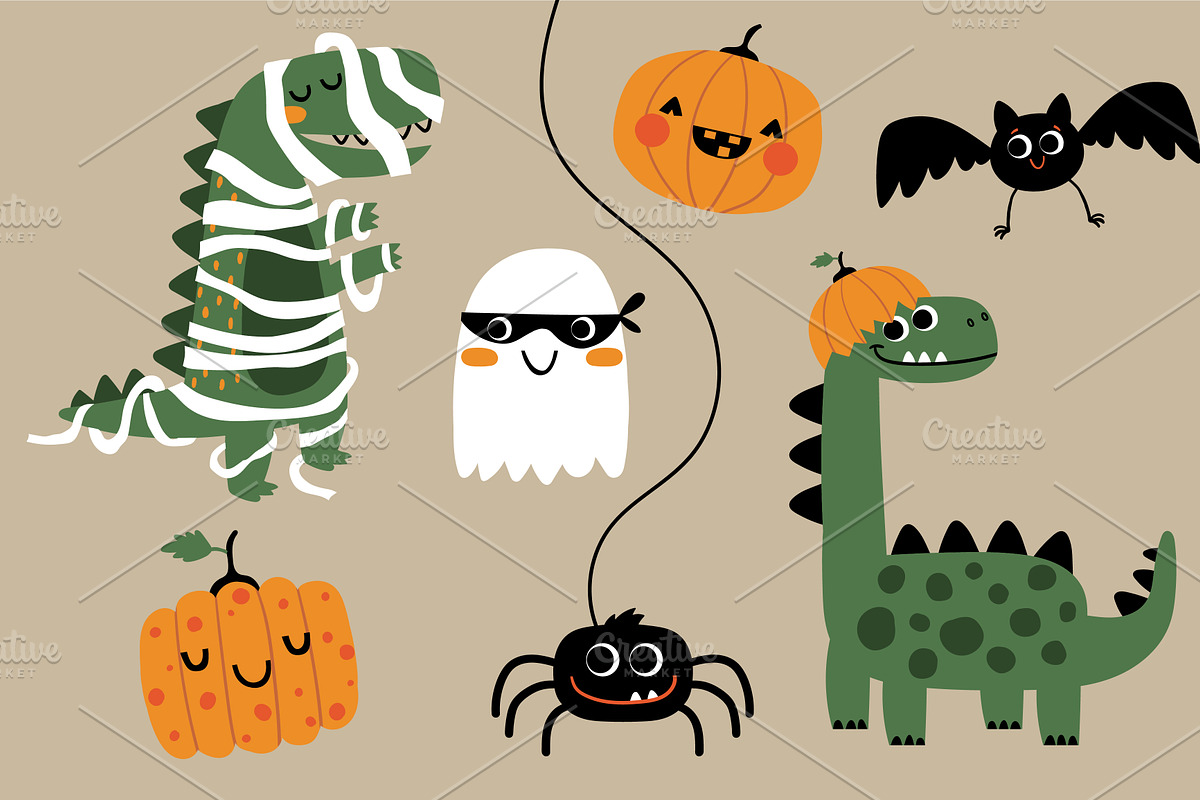 FUNNY HALLOWEEN TEXTILE PACK, a Pattern Graphic by MKE Print Lab. (Photo 2 of 2)
