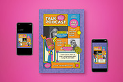 Talk Show Podcast Flyer Set, a Flyer Template by graphicook (Thumbnail 1 of 3)