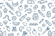 Grocery icons, patterns and borders, a Food Illustration by VasilkovS (Thumbnail 3 of 10)