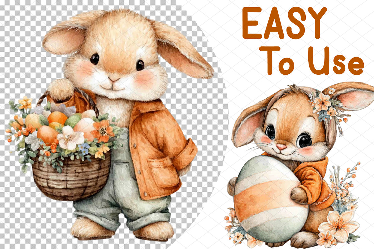 Spring Bunny Garden Clipart, an Illustration by cherrydesign (Photo 4 of 4)