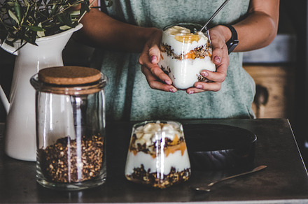 Woman holding glass with healthy, a Food & Drink Photo by Foxys